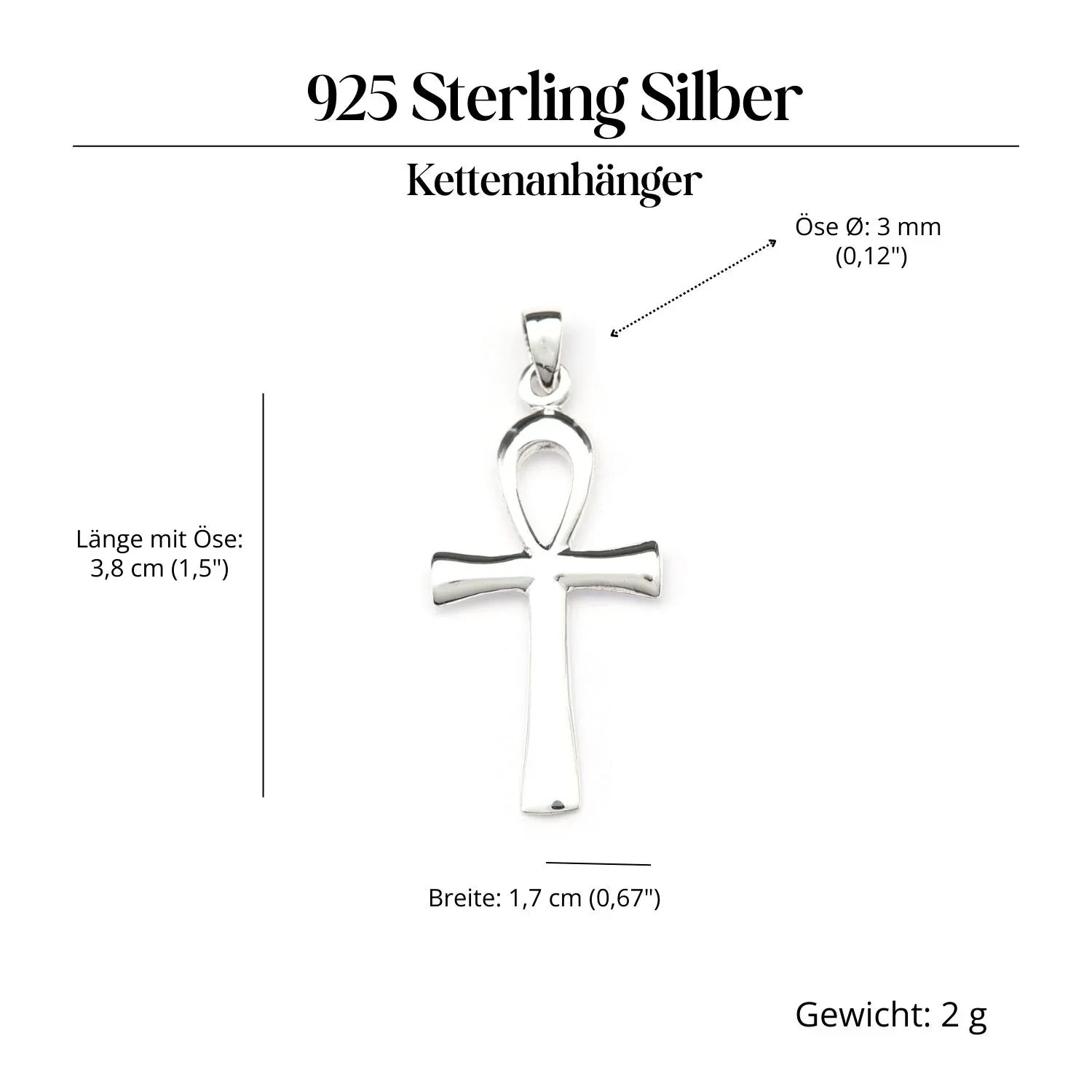 Ankh Silberschmuck Anhänger 925Silber Amulett ägyptisch