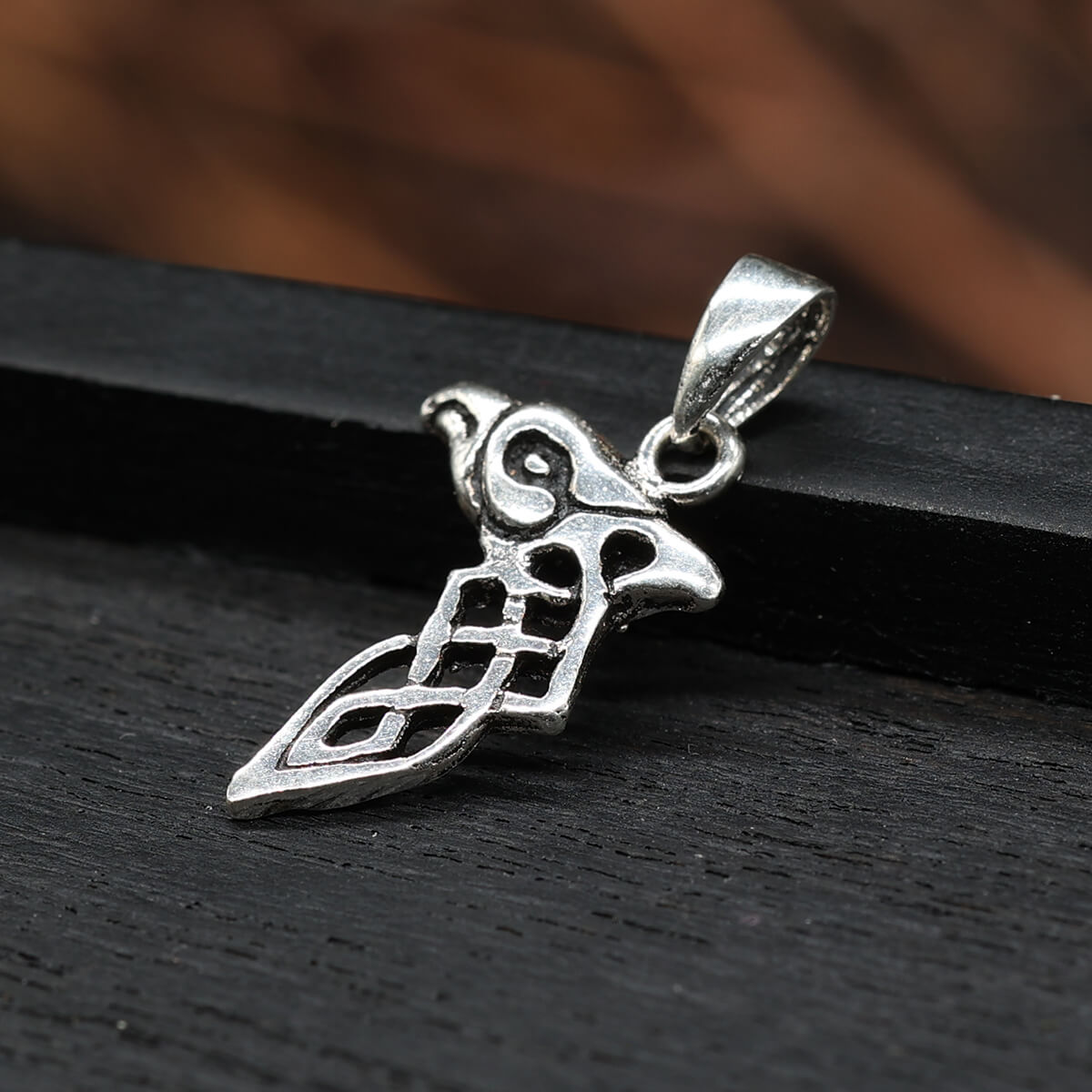 Rabe Silberschmuck Anhänger 925 Silber keltisch