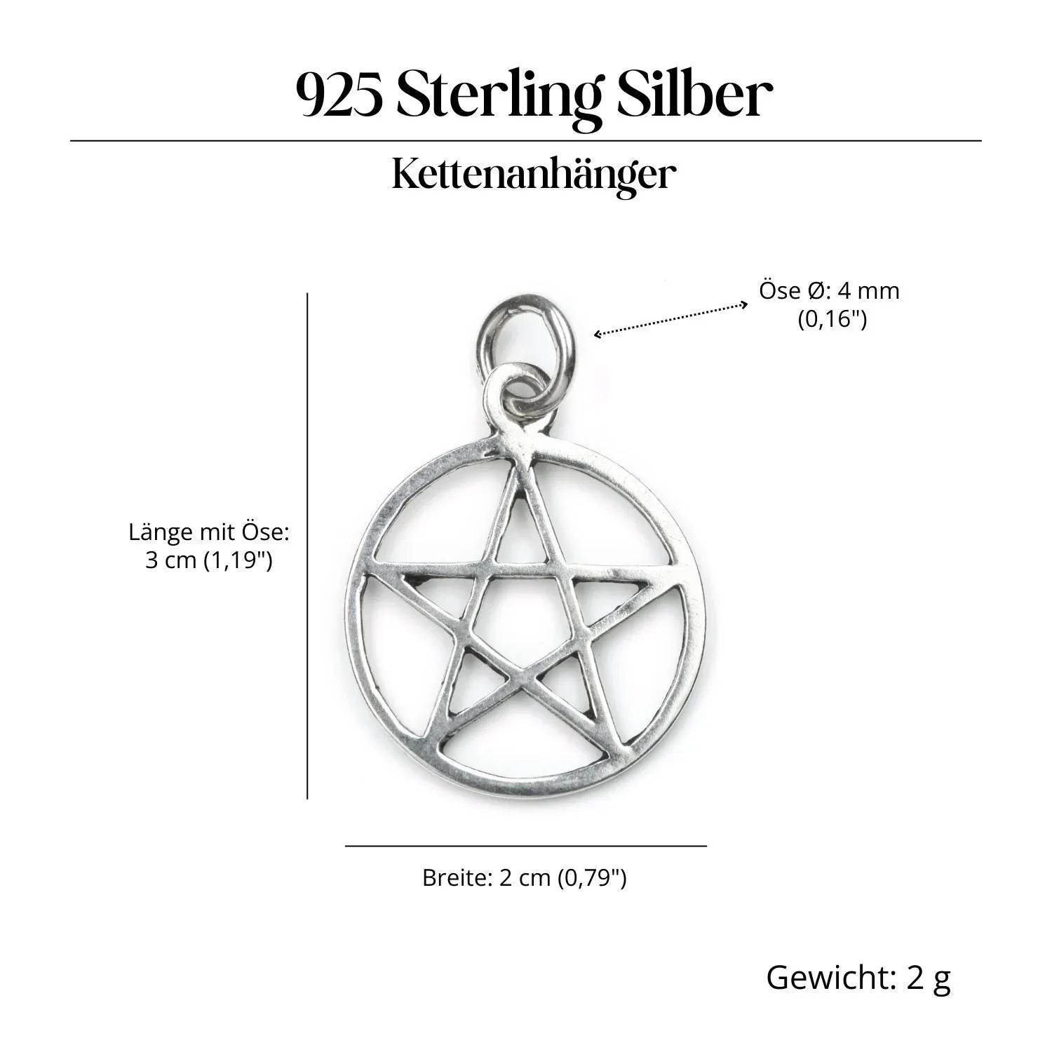 Pentagram Jewelry Necklace Pendant 925 Silver Penfoot Jewelry Pendant