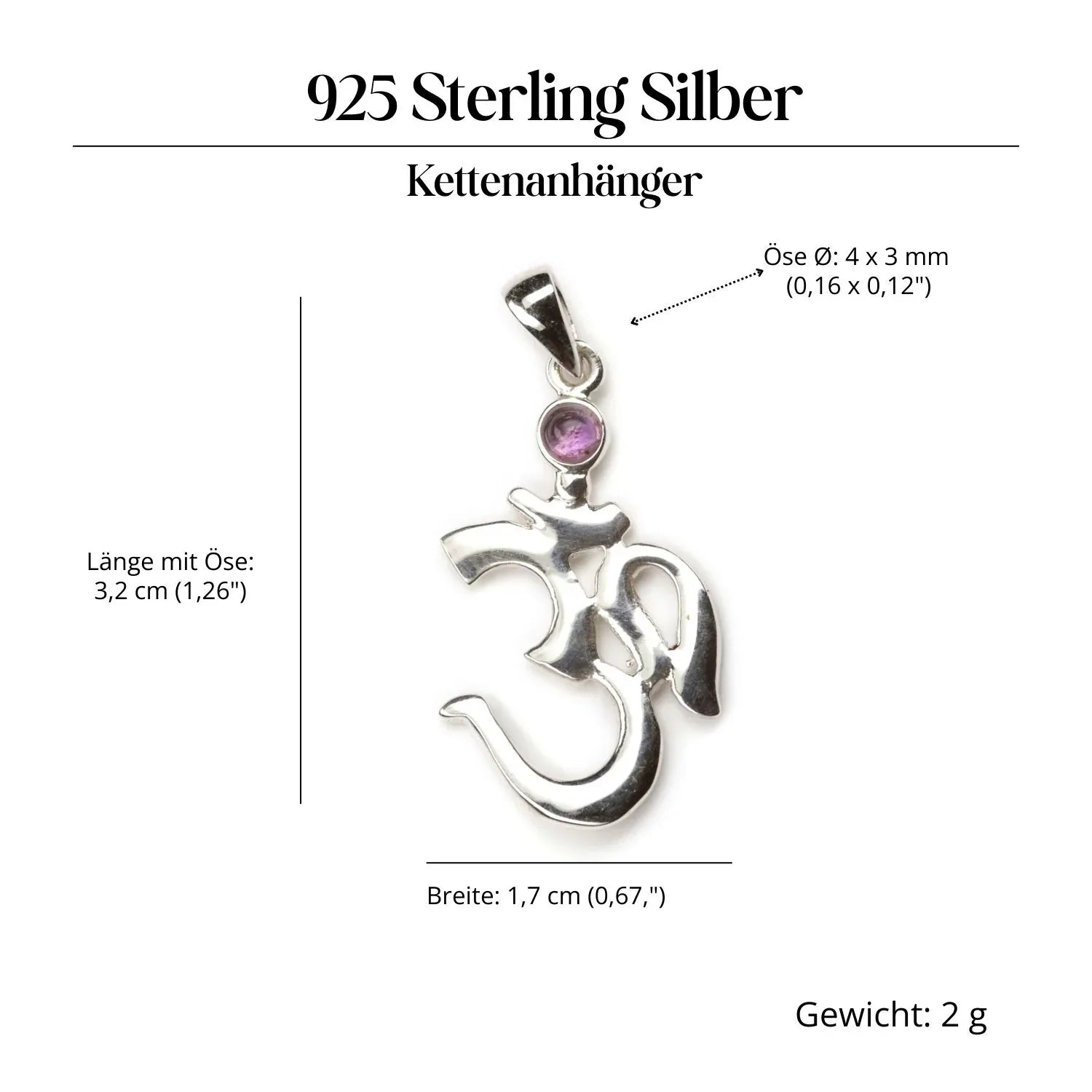 Schmuck Amethyst Om 925 Silberschmuck Kettenanhänger