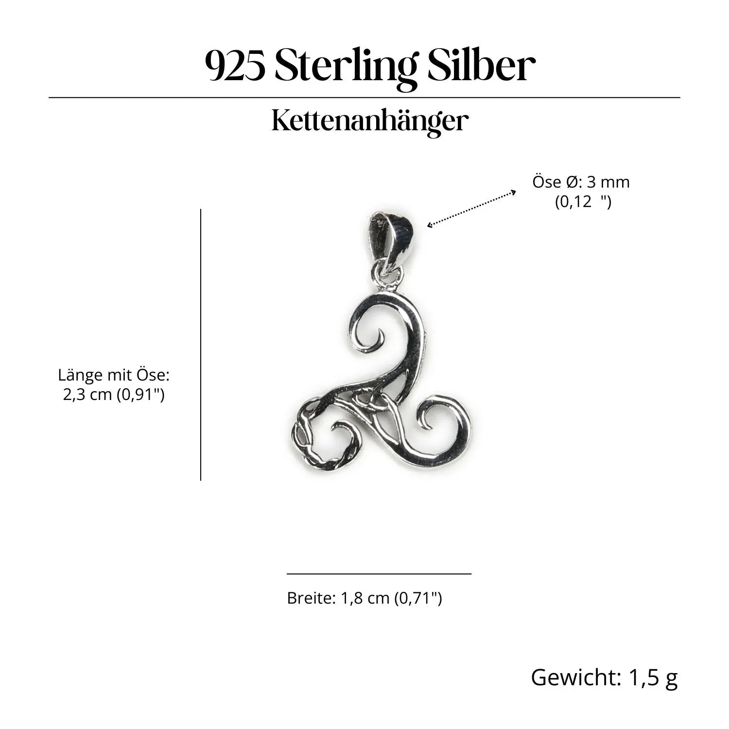 Triskel Schmuck Kettenanhänger 925 Silber