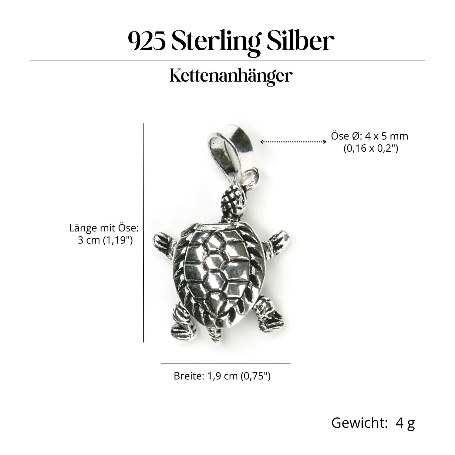 Schildkröte Schmuck Anhänger 925 Silber bewegliche Glieder
