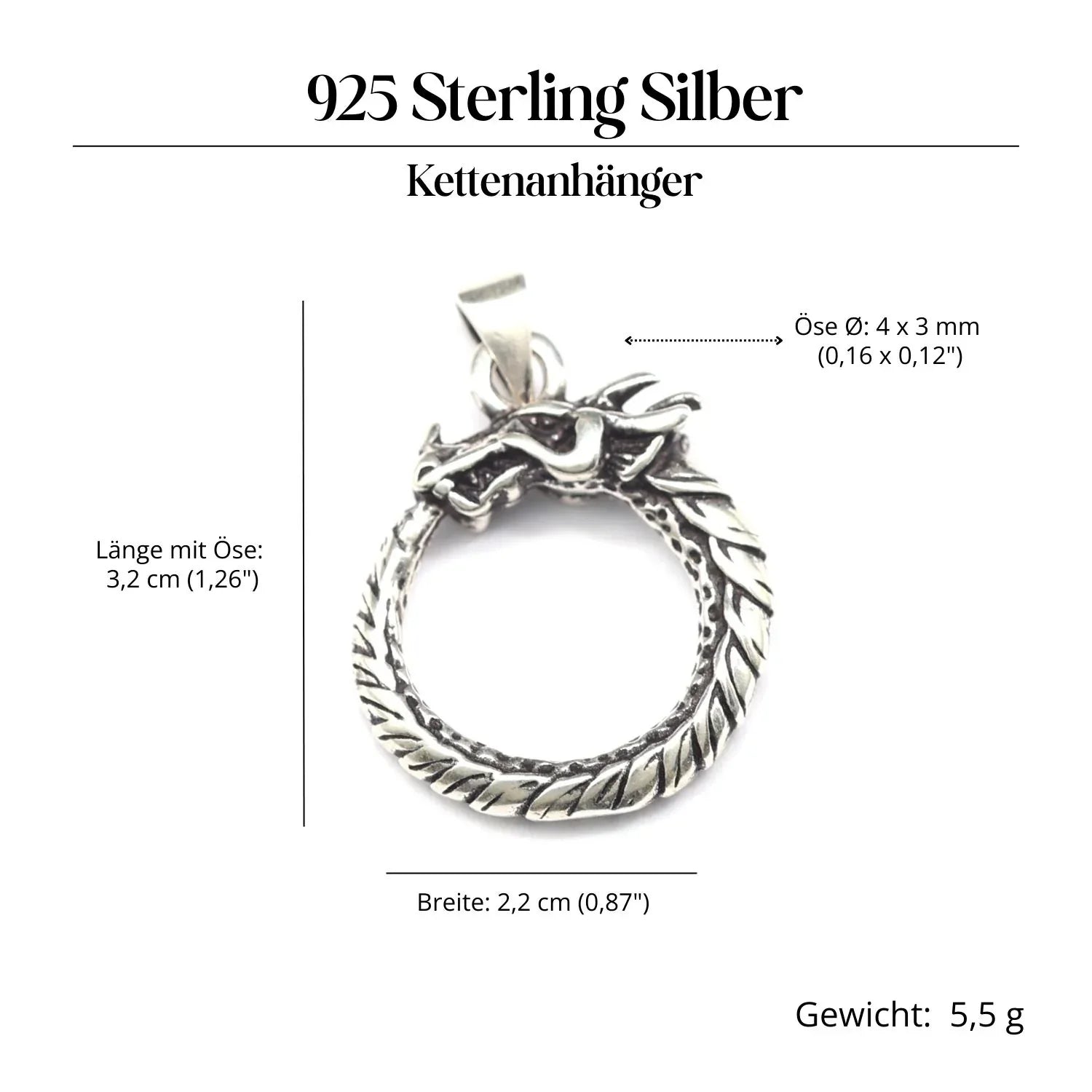 Midgard Snake Celtic Jewelry 925 Silver Pendant
