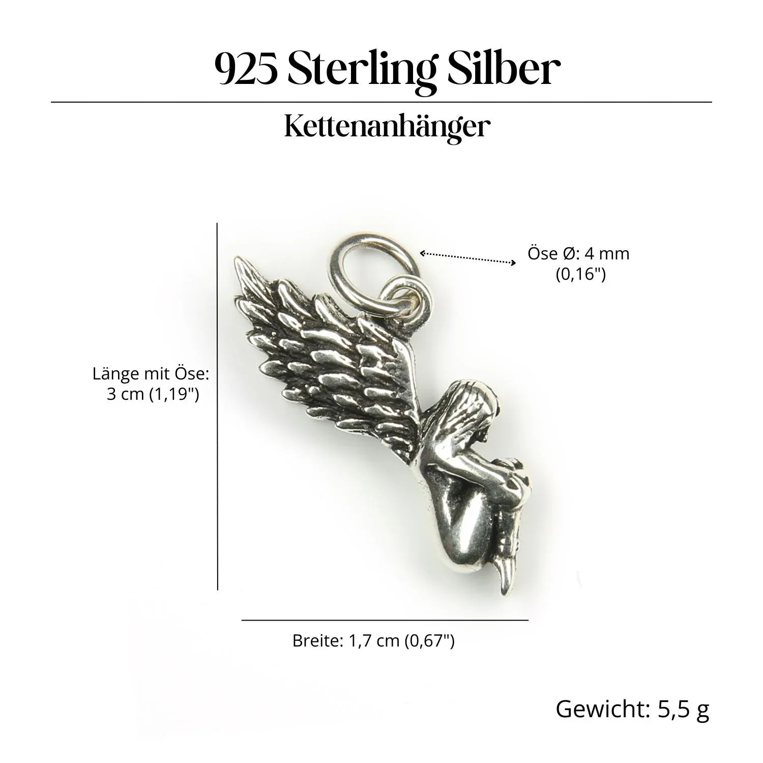 Angel Jewelry Pendant Necklace 925 Silver