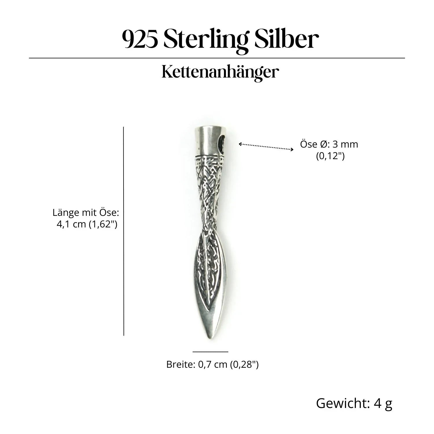 Speerspitze Schmuck Anhänger 925 Silber Kettenanhänger