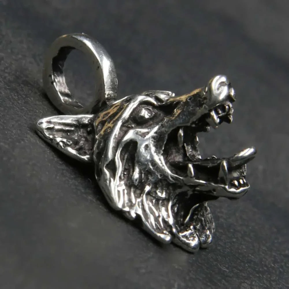 Wolf 925 Silber Anhänger Krafttier kettenanhänger