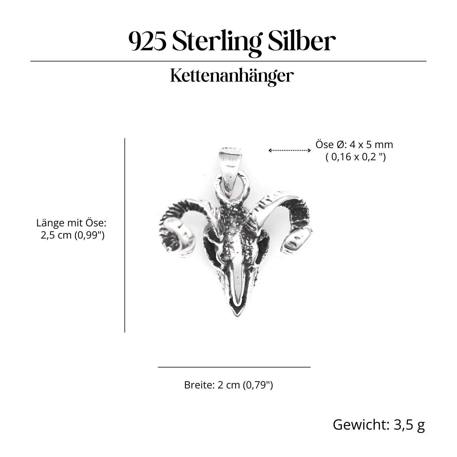 Widder Anhänger 25 Silber Silberschmuck edel gearbeitet