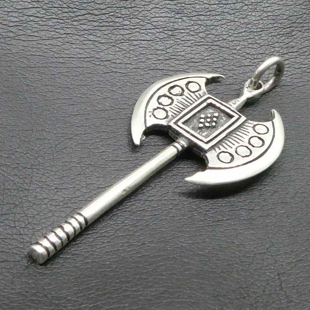 Axt schmuck 925 Silber Anhänger Doppelaxt Mittelalter Silberschmuck