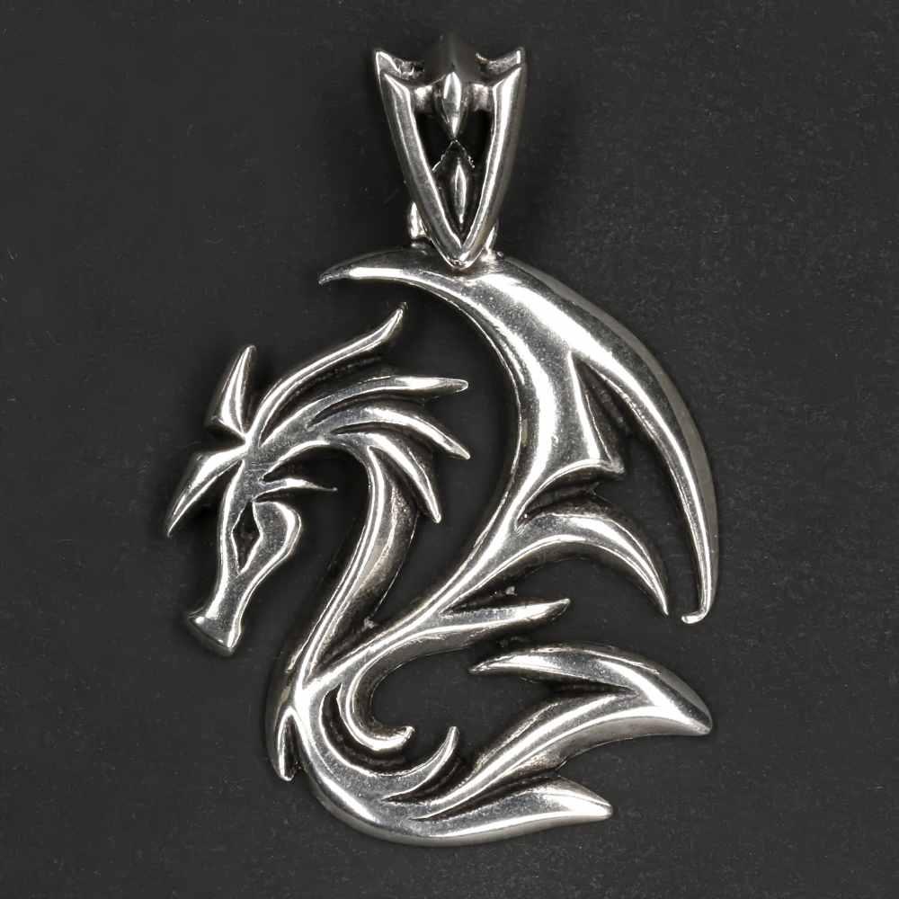 Cooler Drache 925 Silber Kettenanhänger ausgefallener Anhänger