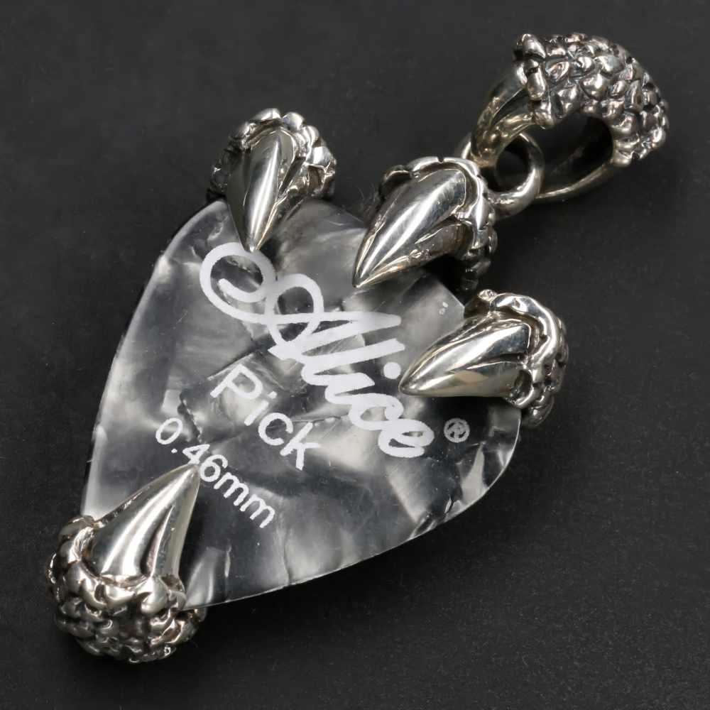 Gittarist Plektrum 925 Silber Kettenanhänger ausgefallener Anhänger
