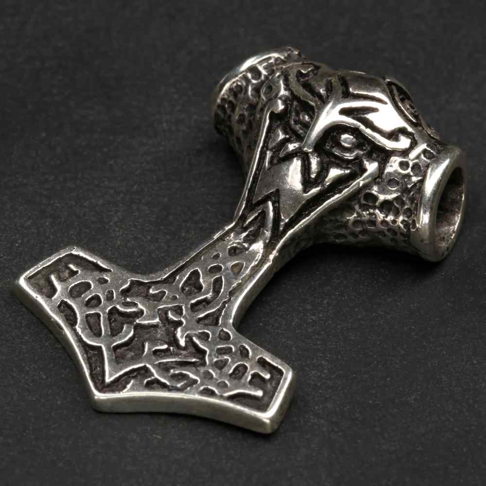 Thorshammer Wikinger 925 Silber Kettenanhänger ausgefallener Anhänger