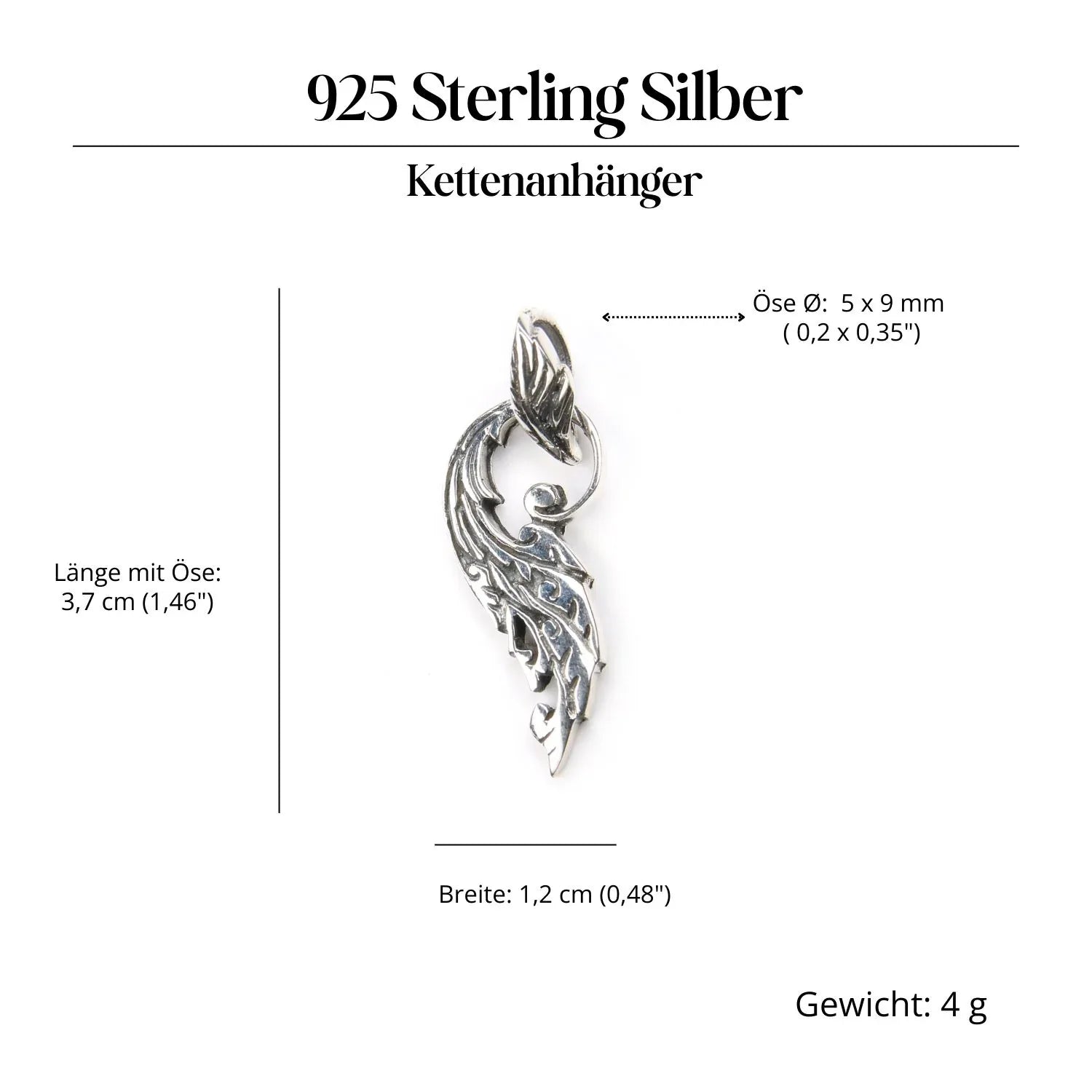 Himmlischer Silberanhänger ausgefallener Schmuck 925 Silber Kettenanhänger