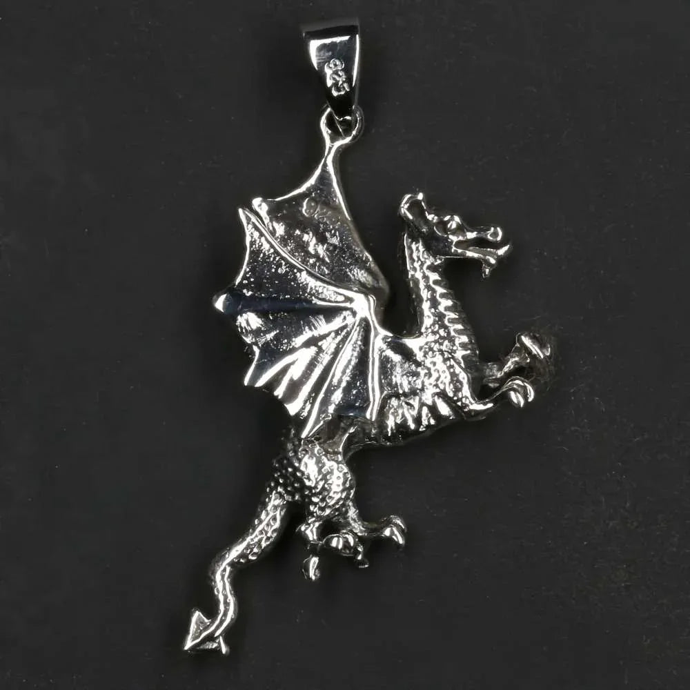 Wales Drache 925 Silber Kettenanhänger ausgefallener Anhänger