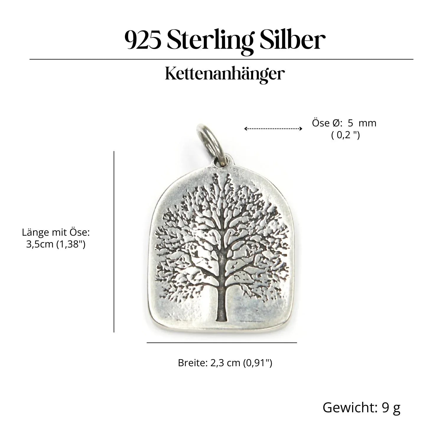 Baum Silberanhänger ausgefallener Schmuck 925 Silber Kettenanhänger