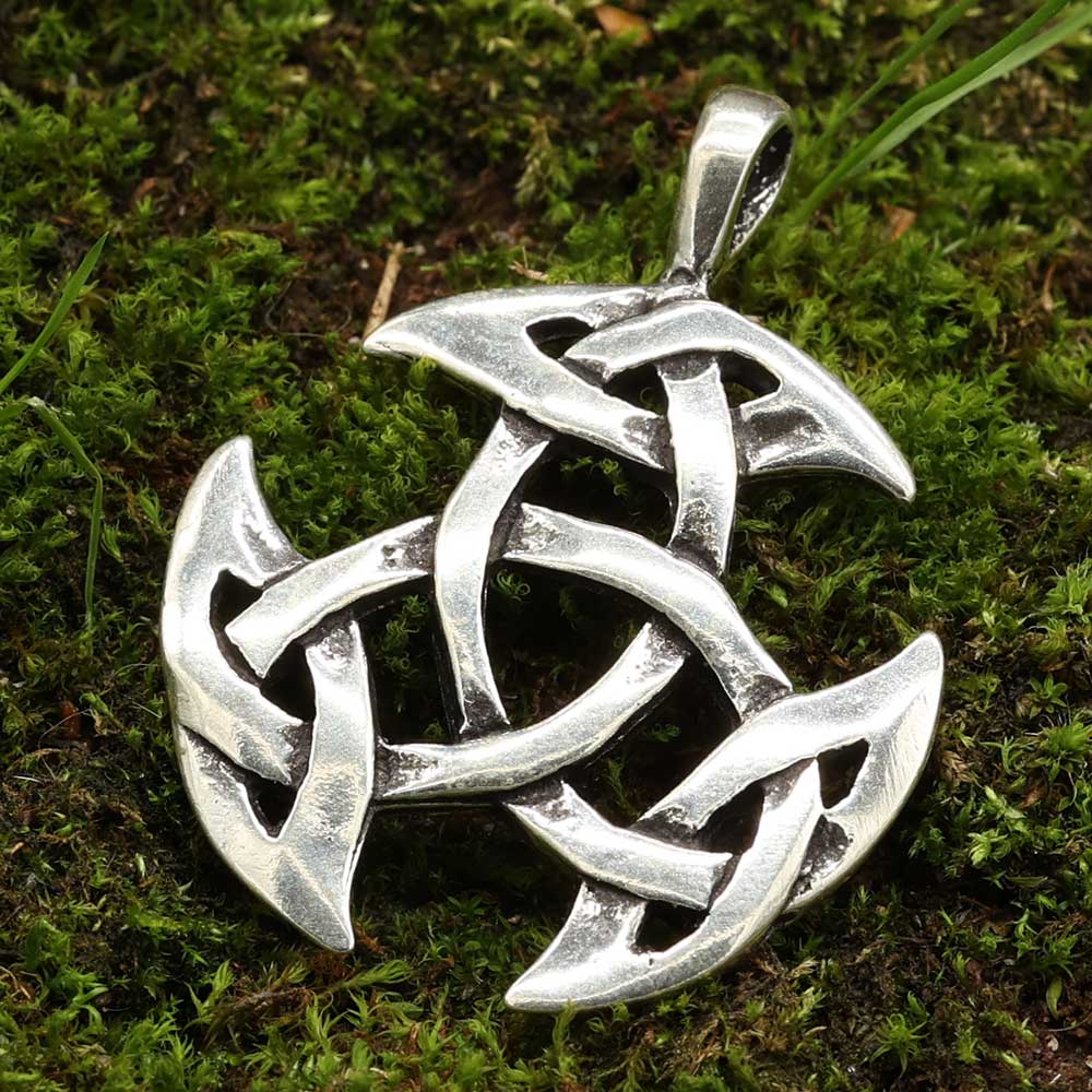 Kelten Anhänger Silber offene Dreifalt Schmuckanhänger 925 Sterlingsilber
