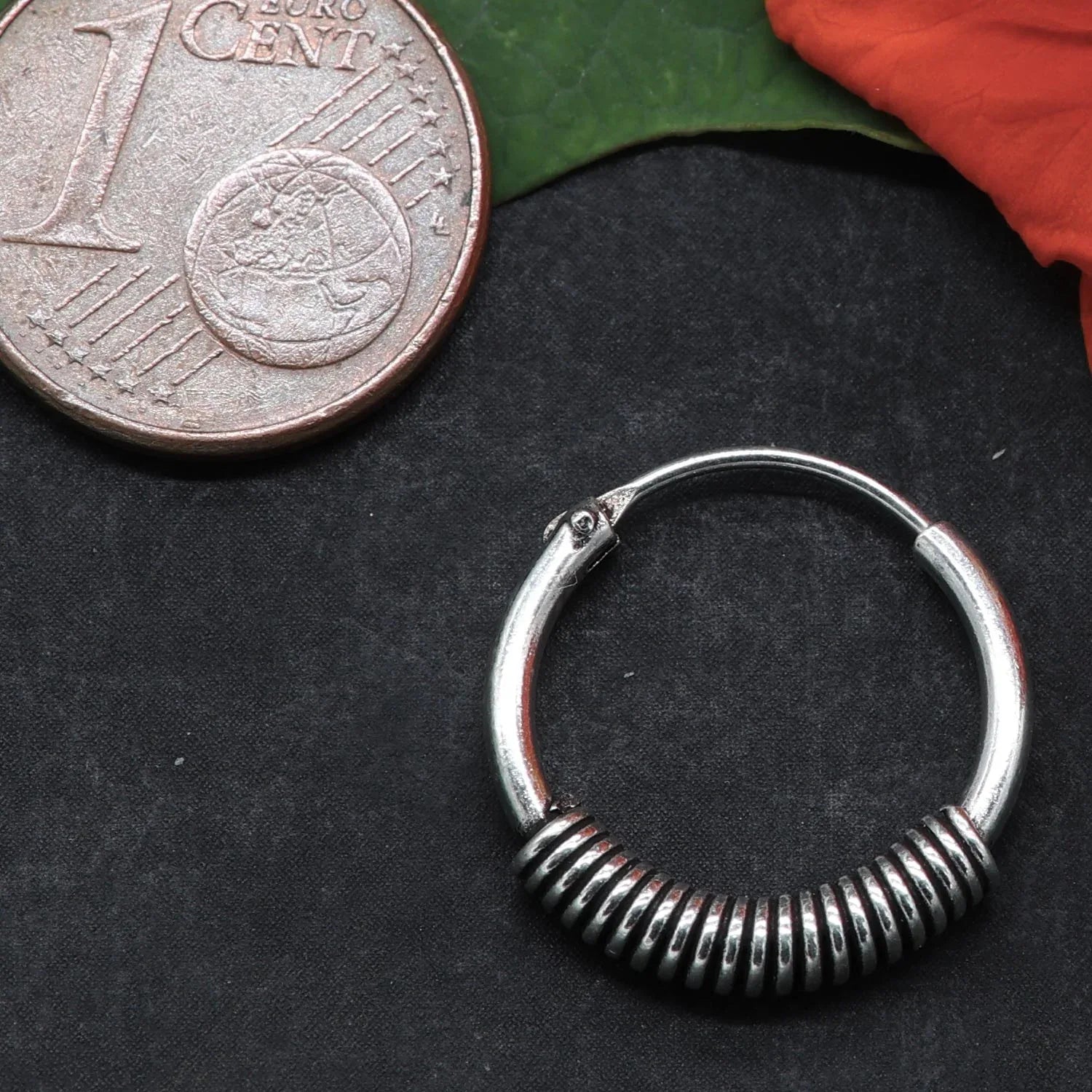 Ohrschmuck Creole mit leichter verzierung 925 Silber