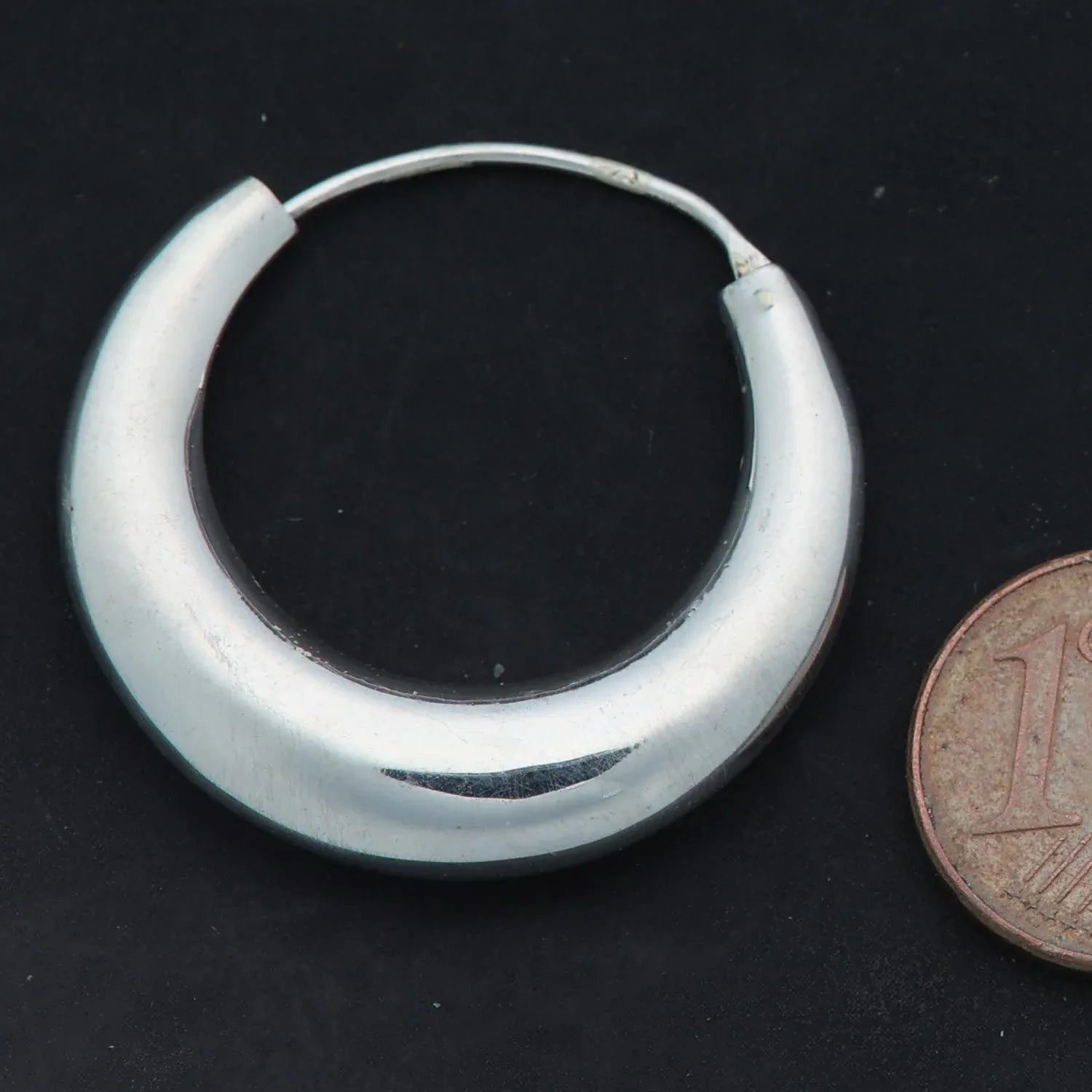 Schlichte Creole 925 Silber Ohrrng 30 mm