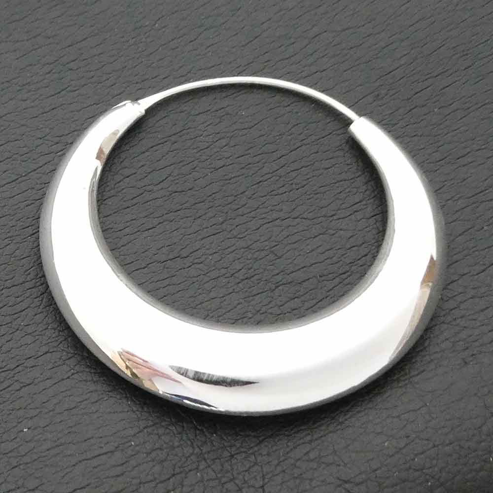 Creole Silber Ohrring Mond groß