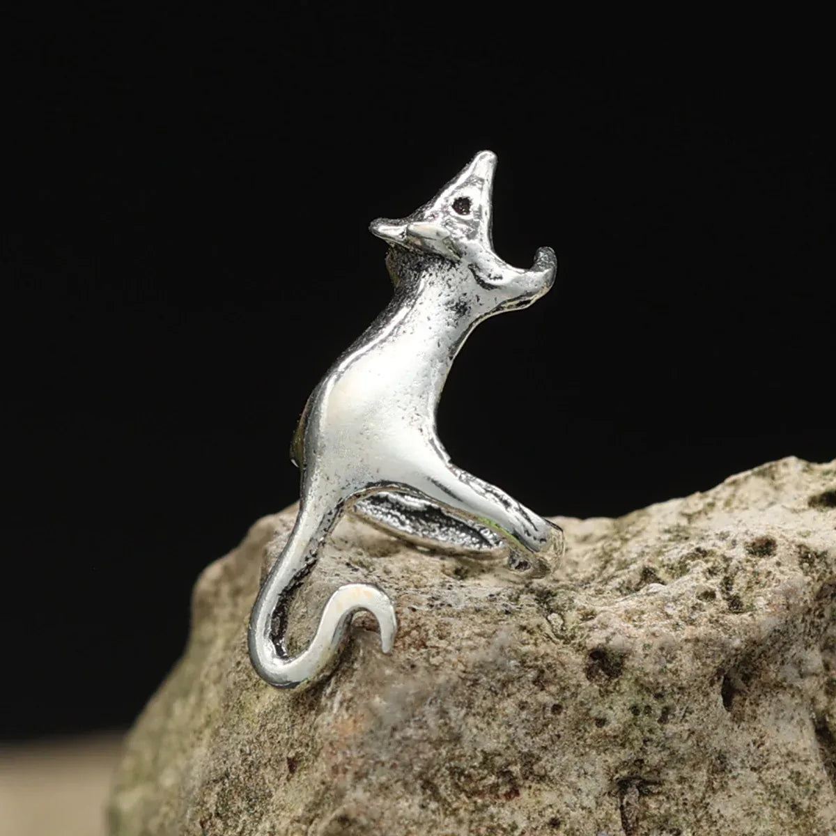 Ratte Ohrklemme einzigartiger Ohrring 925 Silber Earcuff