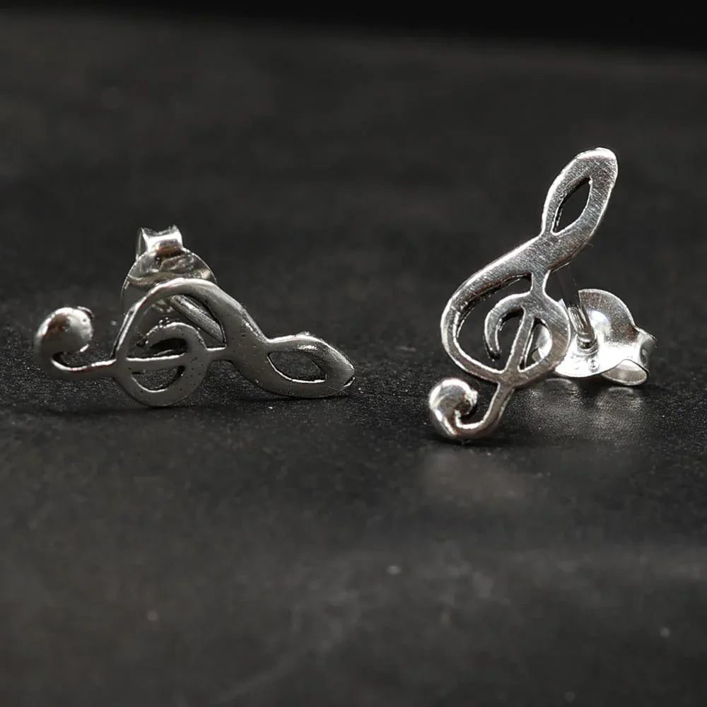 Notenschlüssel Ohrschmuck Ohrstecker Musiker 925 Silber Ohrring