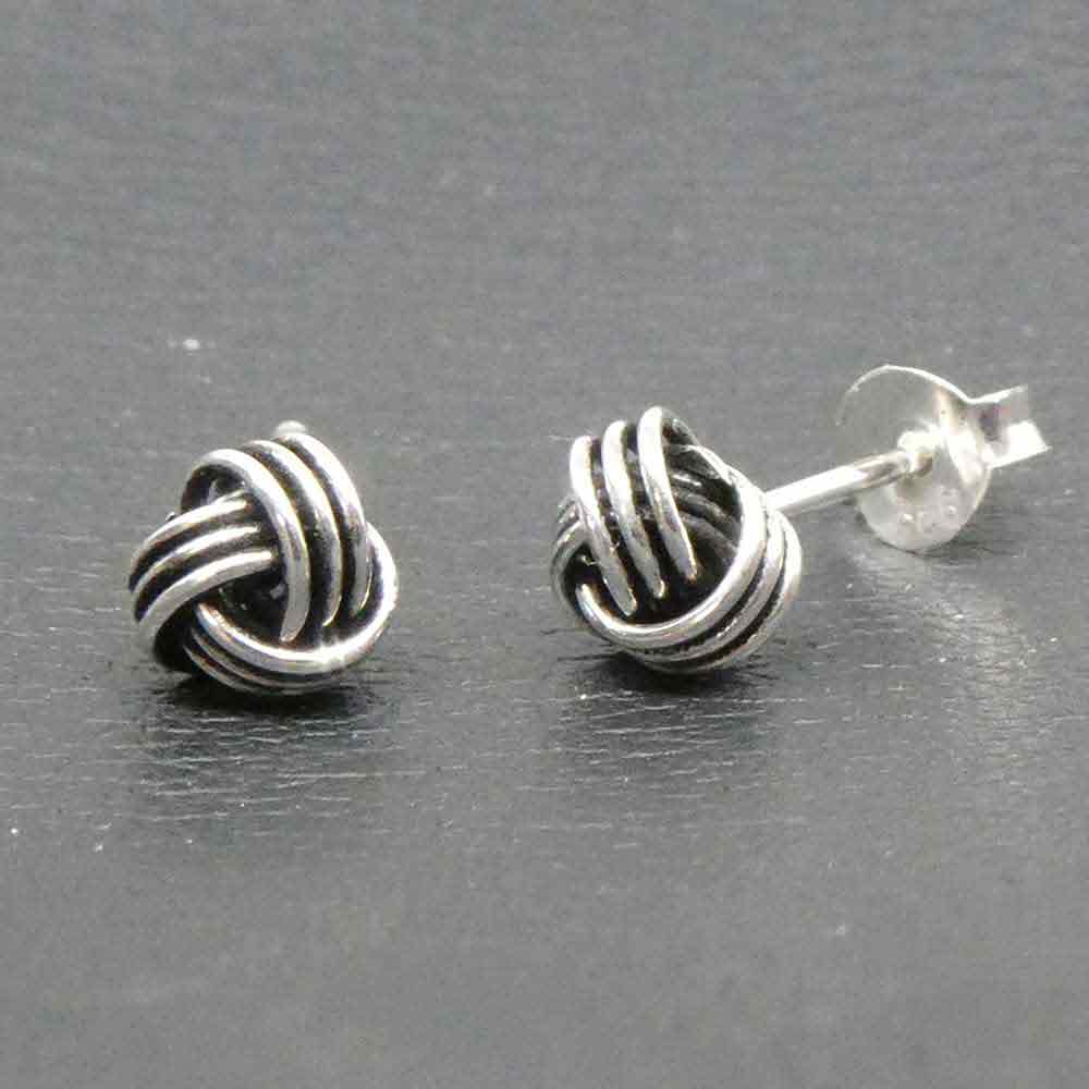 Elegante Ohrstecker Silber Design Knoten Schmuck