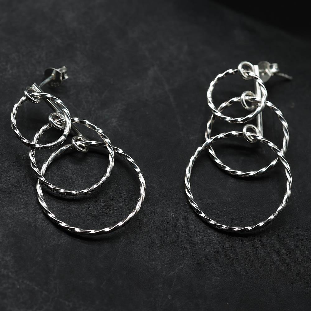 Ausgefallene Ohrringe 925 Silber lang