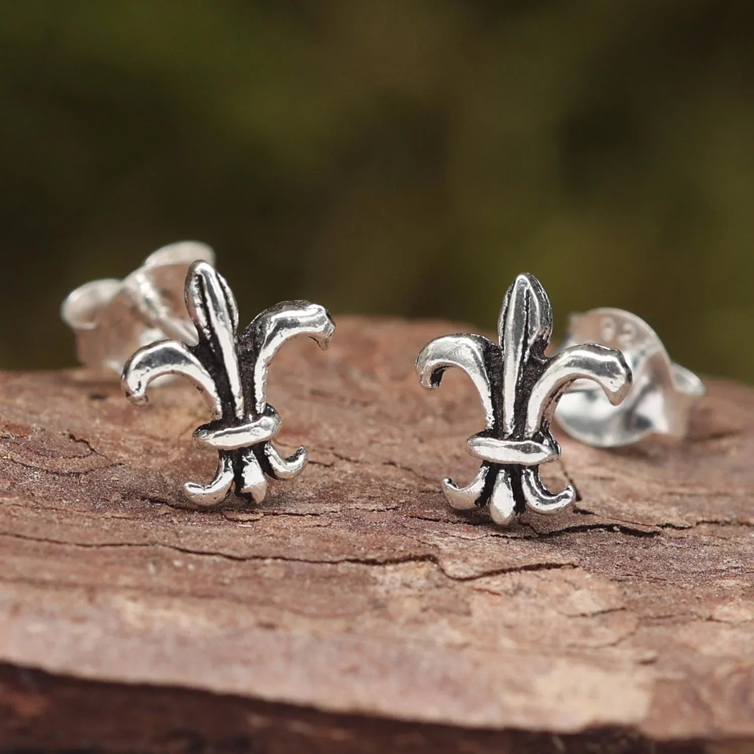 Lilie Ohrstecker ausgefallene 925 Silber Ohrringe Fleur de lys