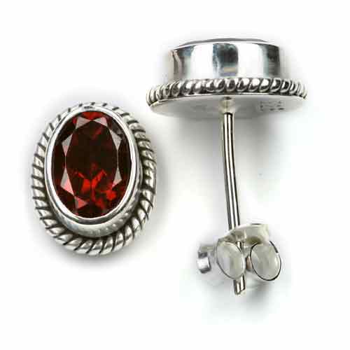 Granat Ohrstecker Steinschmuck