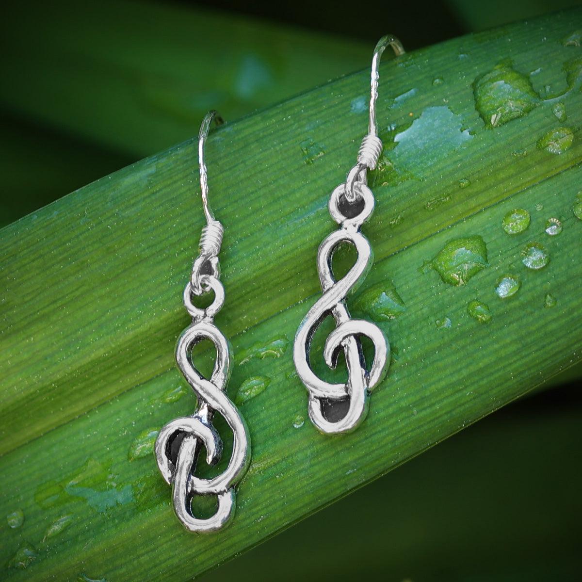 Ohrhänger Notenschlüssel Silber 925 Sterling Ohrschmuck Ohrring fein