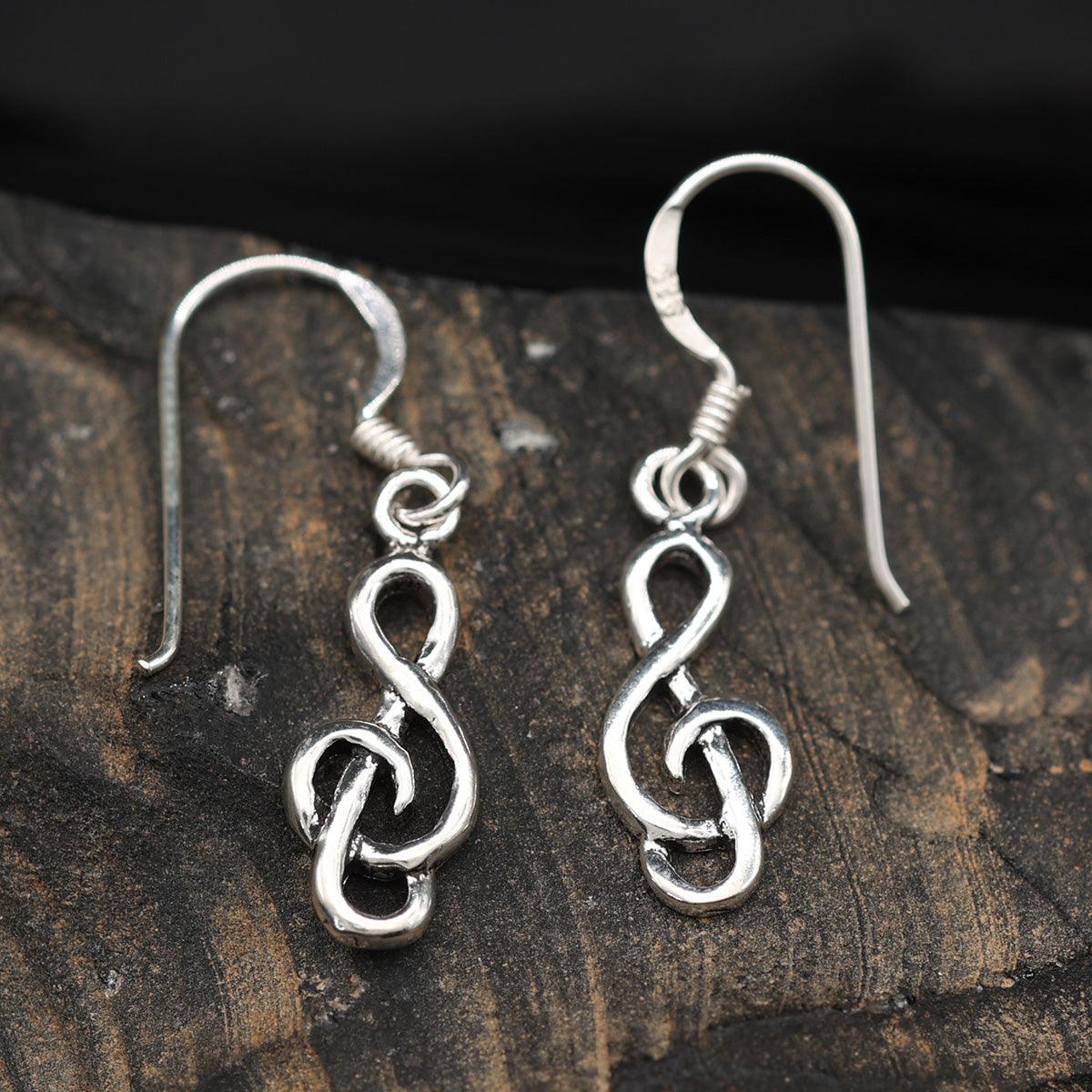 Notenschlüssel Ohrhänger Silber 925 Sterling Ohrschmuck Ohrring