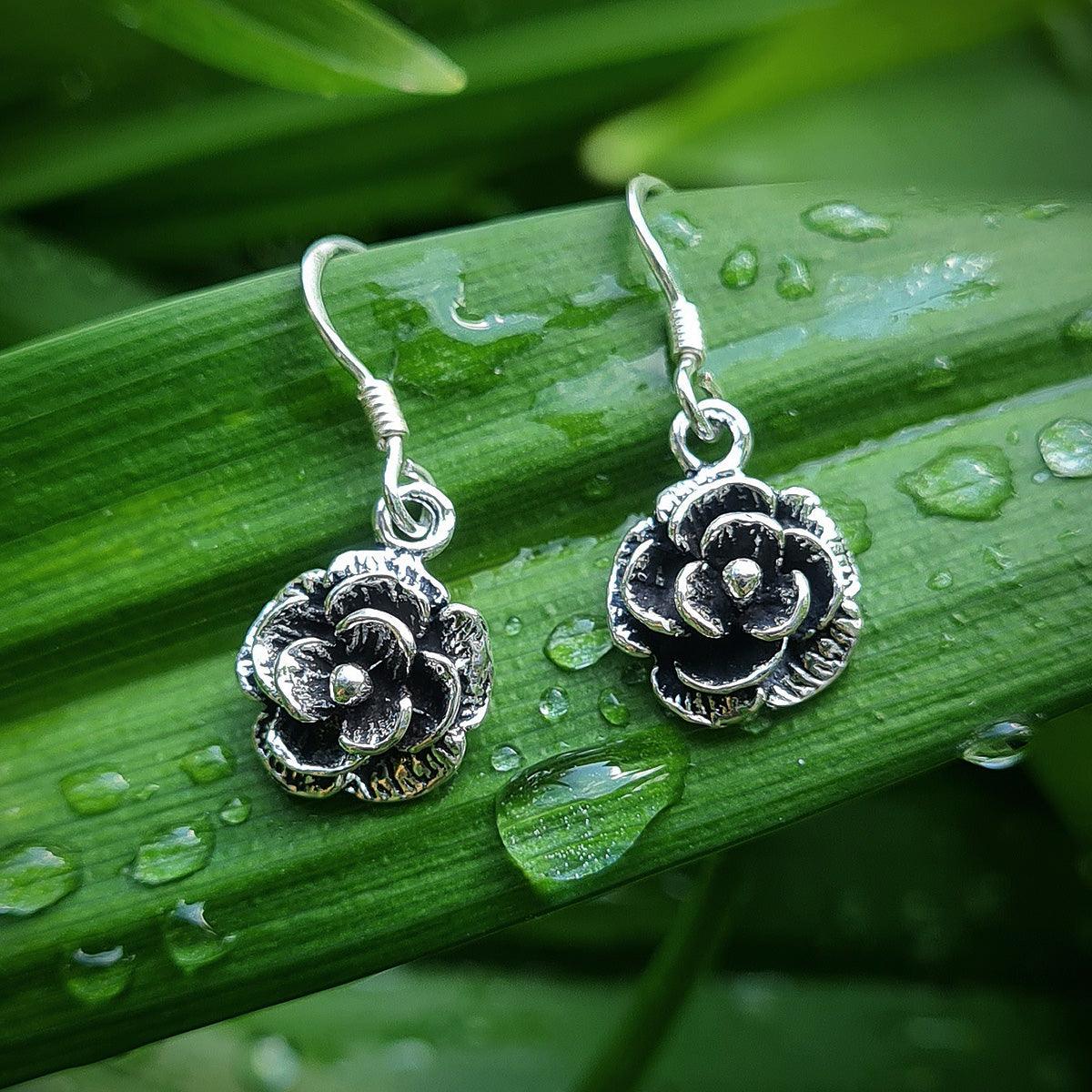 Rosen Ohrhänger Silber 925 Sterling Ohrschmuck Ohrring