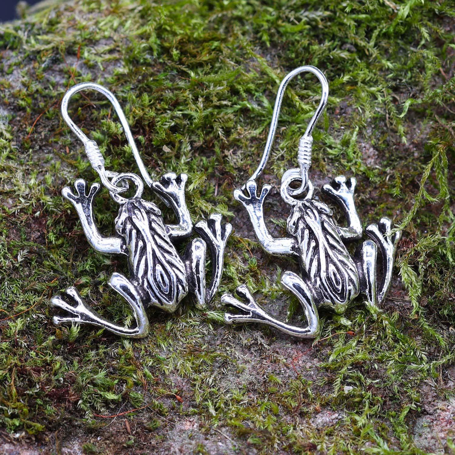 Frösche Ohrringe Silber Hänger edler Ohrschmuck