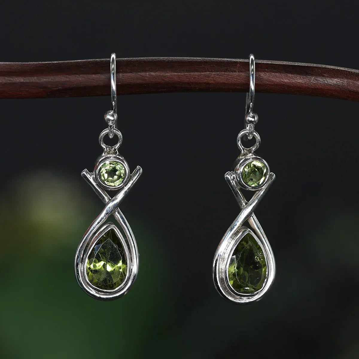 Peridot Silber Ohrringe hängend Damen Ohrhänger Silberschmuck