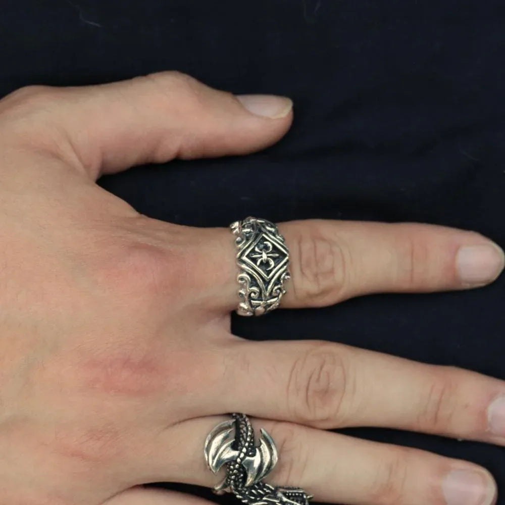 Massiver Ring 925 Silber Mittelalter Lillie Sterlingsilber Ringe