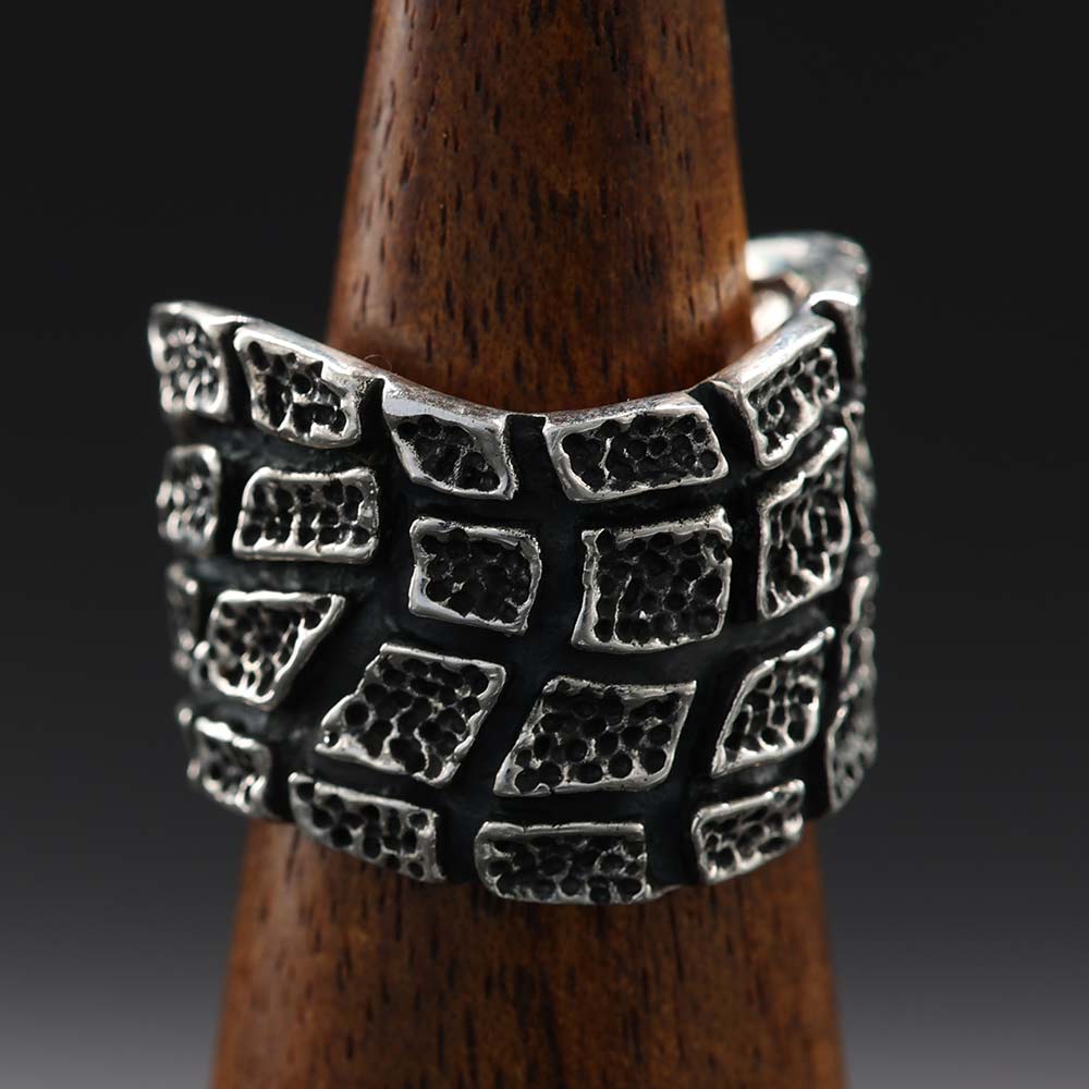 Designer Ring Silber breit exklusiver Silbering