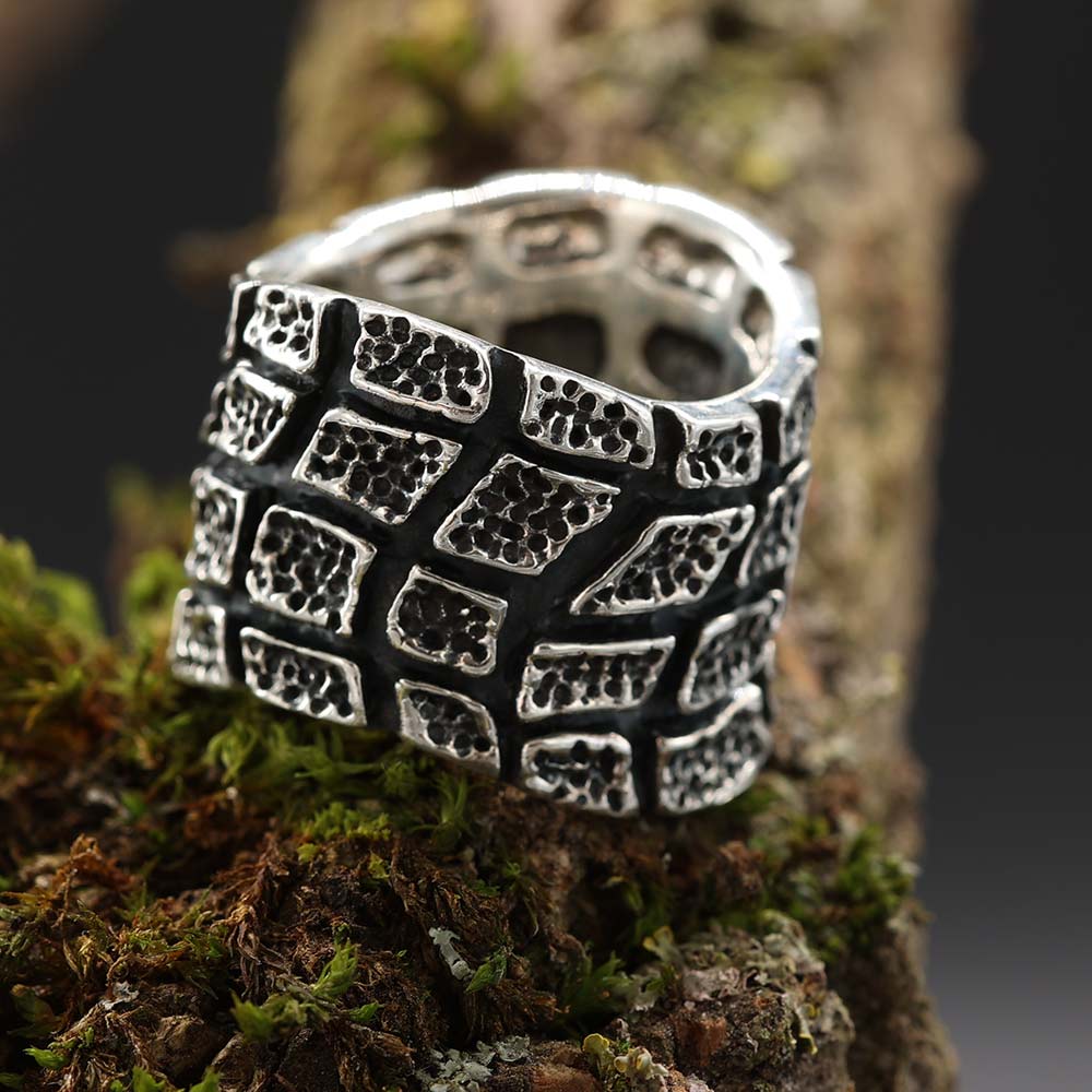 Breiter Ring 925 Silber ausgefallener Designer Schmuck