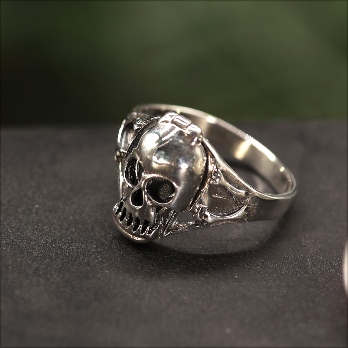 Silberring Totenkopf Ring Schmuck Giftring Biker