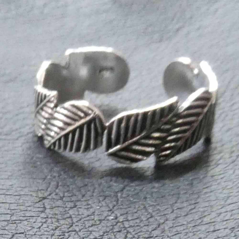 Toe ring leaves 925 silver foot jewelry ring
