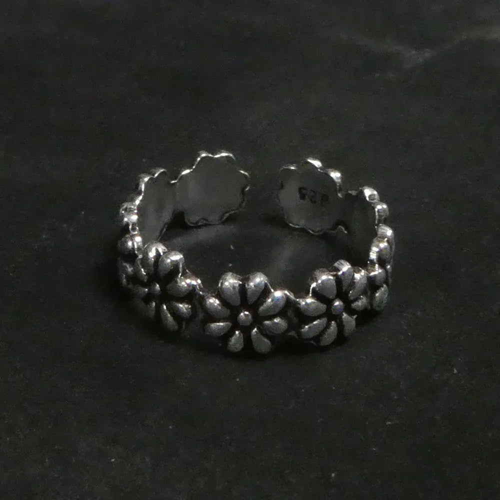 Zehenring 925 Silber Blumenkranz - angenehmes Tragegefühl -langlebig