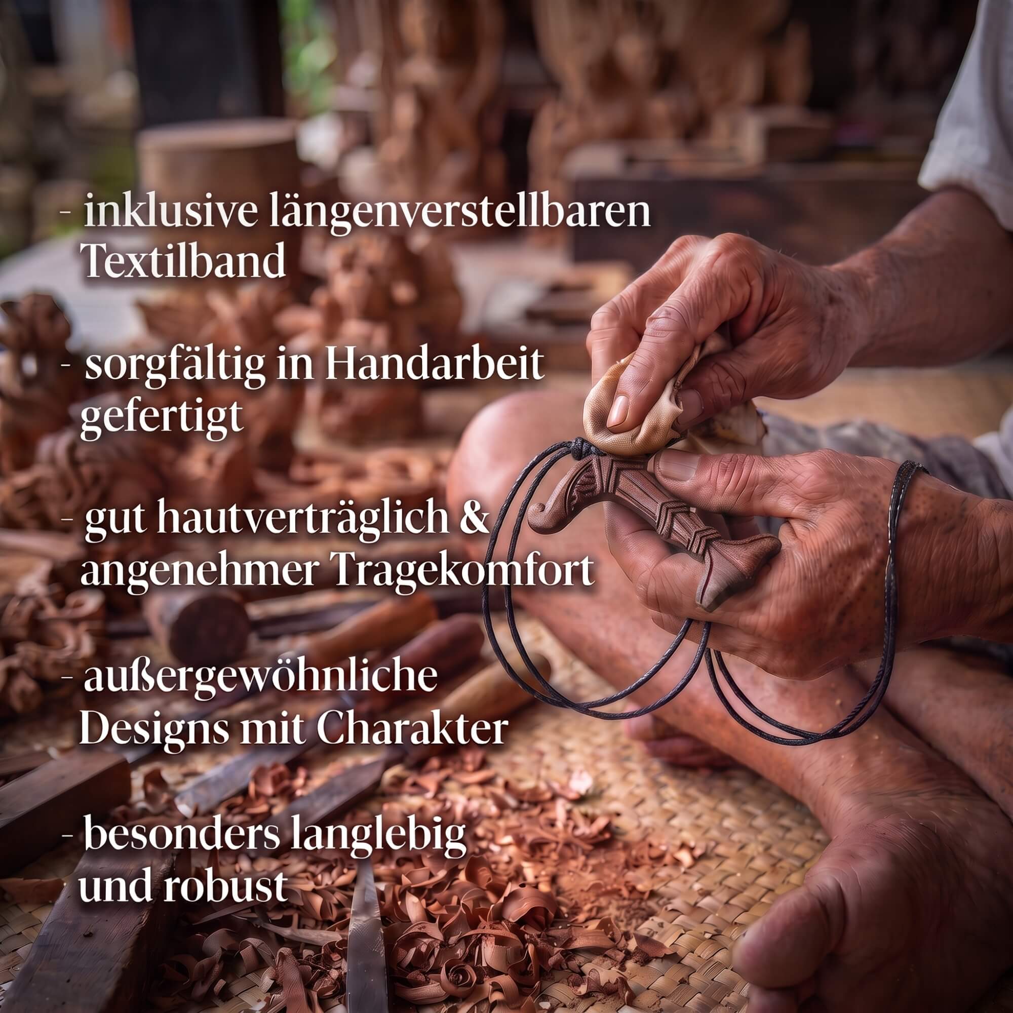 Holz Schmuck Kette einzigartigte Designs Szene Schmuck langlebig