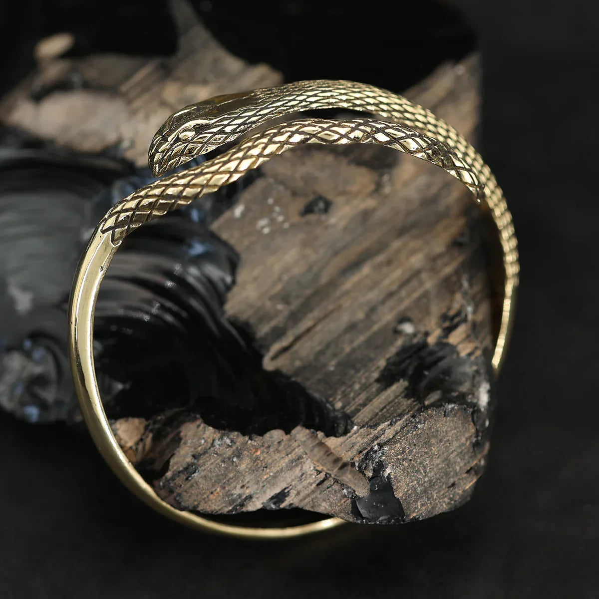 Schlange Messing Armreif elegant Armschmuck 
