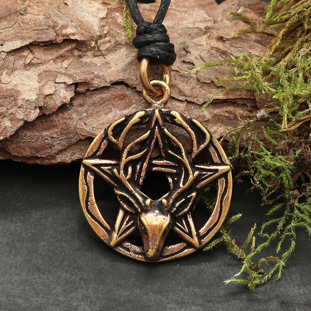 Schmuck Bronze Kettenanhänger  Pentagramm 