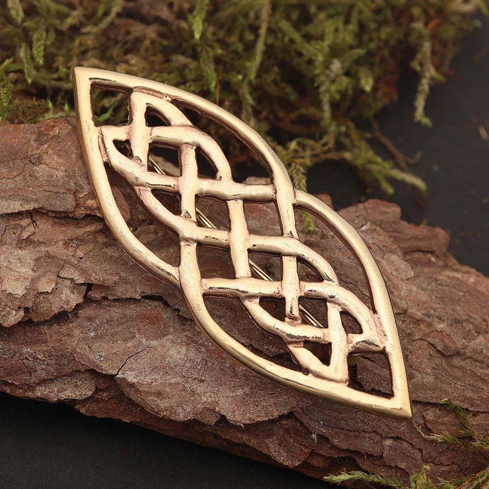 Keltische Knoten Schmuck Bronze Brosche Mittelalter Schließe 