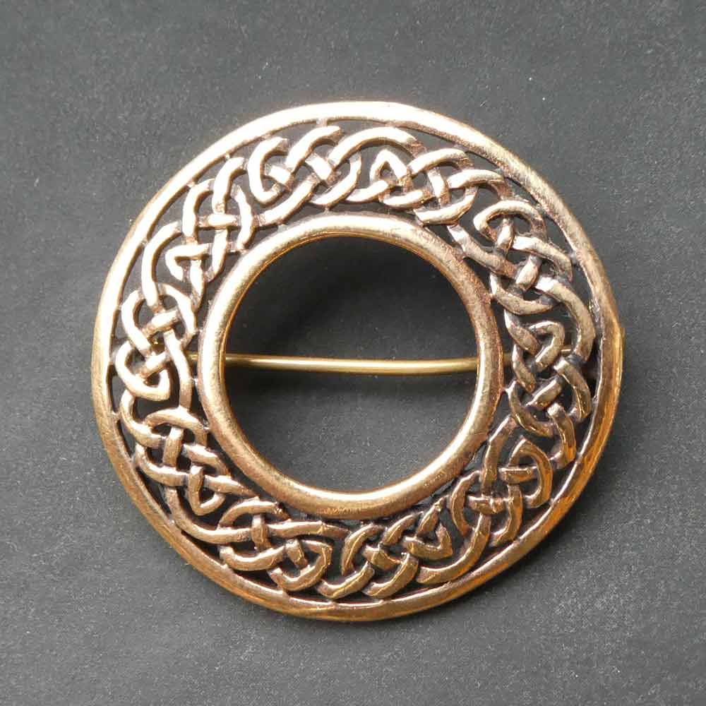 Bronze Brosche Keltenknoten fein