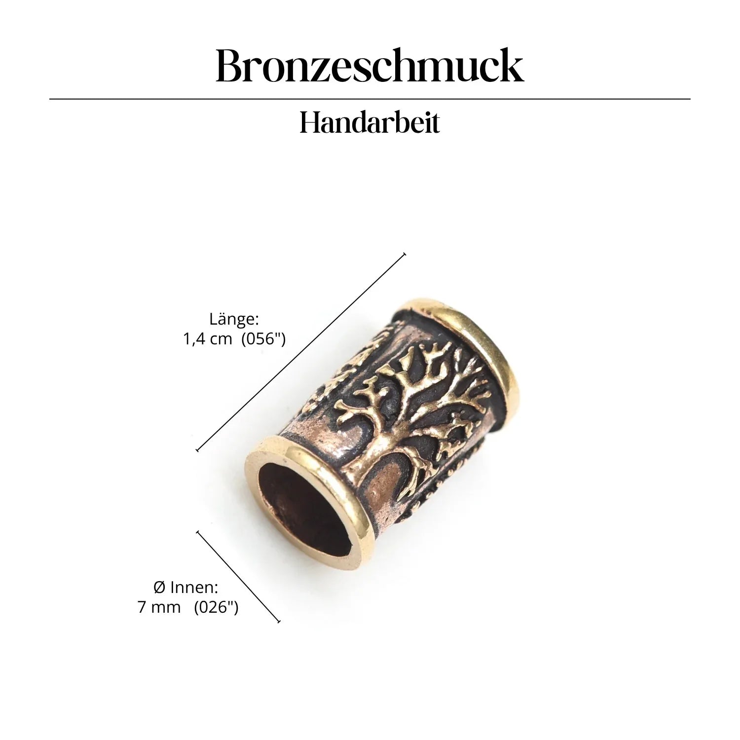 LebensbaumBartperle Haarschmuck Bronze Perle Dreadlock 