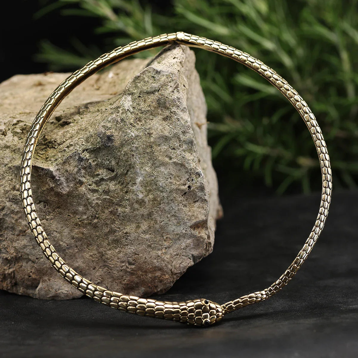Messing Schlangen Collier Halsreif Design Schmuck