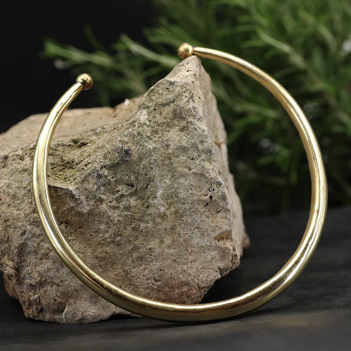 Messing Halsreif schlicht Collier Halsschmuck Halskette