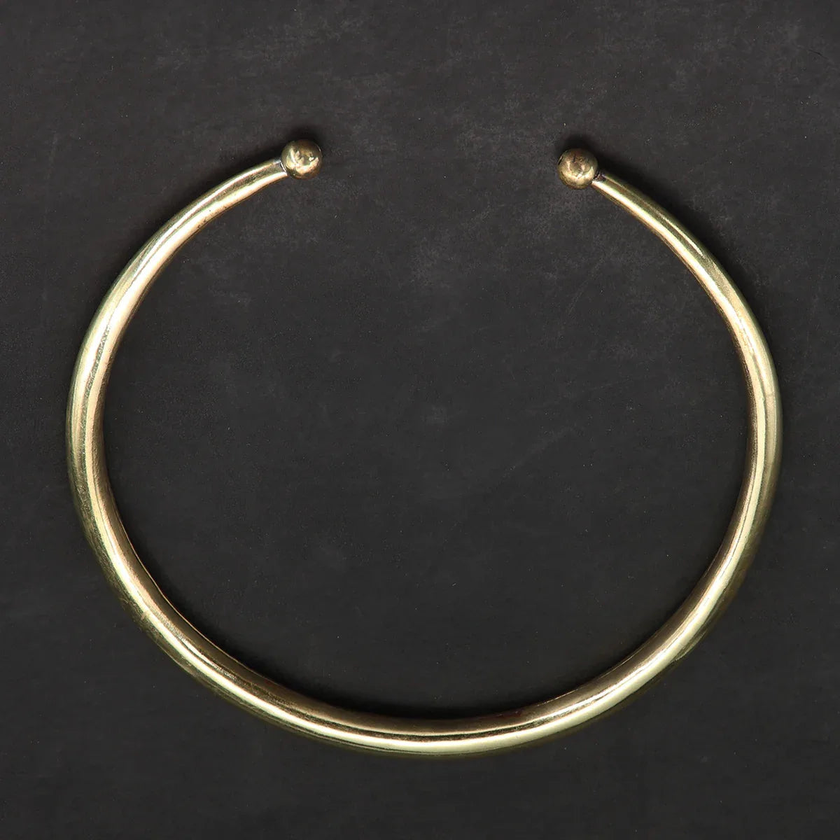 Collier Messing Schmuck Halsreif schlicht Halskette rund