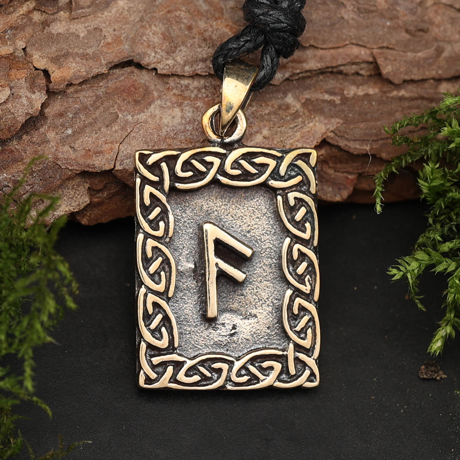 Rune Bronze Jewelry Ansuz Pendant Elder Futhark
