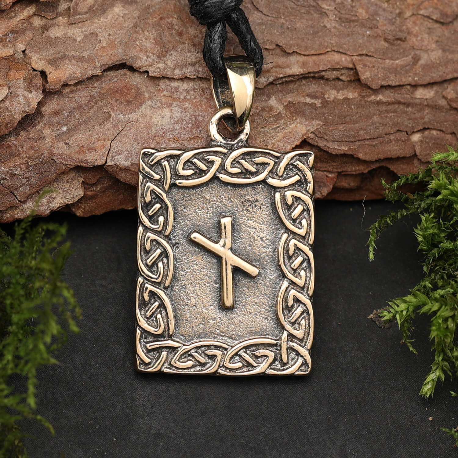 Rune Bronze Jewelry Naudhiz Pendant Elder Futhark